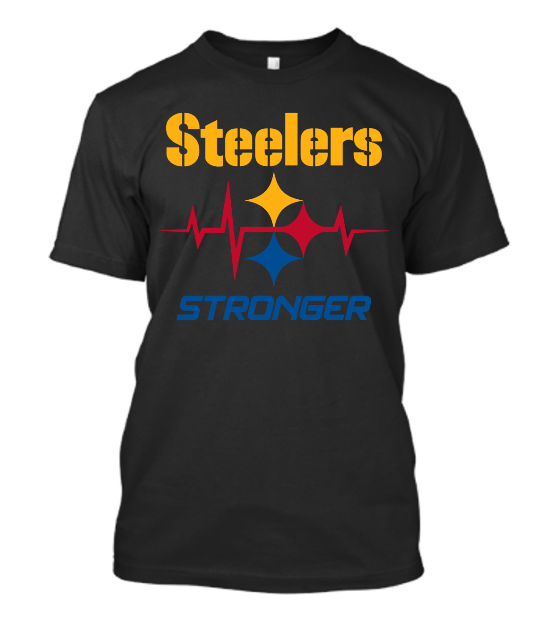 Steelers Stronger With Heartbeat And Iconic Star T-Shirt