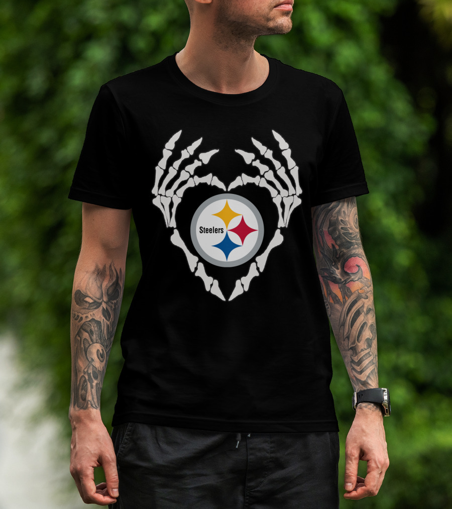 Steelers Skeleton Heart T-Shirt