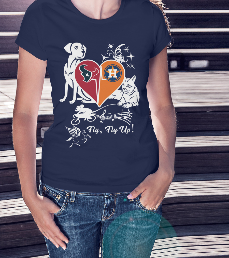 Houston Texans And Astros Love Fly Fly Up T-Shirt