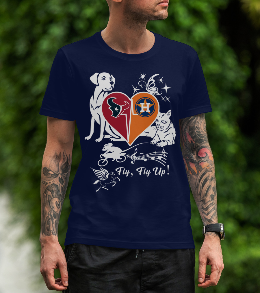 Houston Texans And Astros Love Fly Fly Up T-Shirt