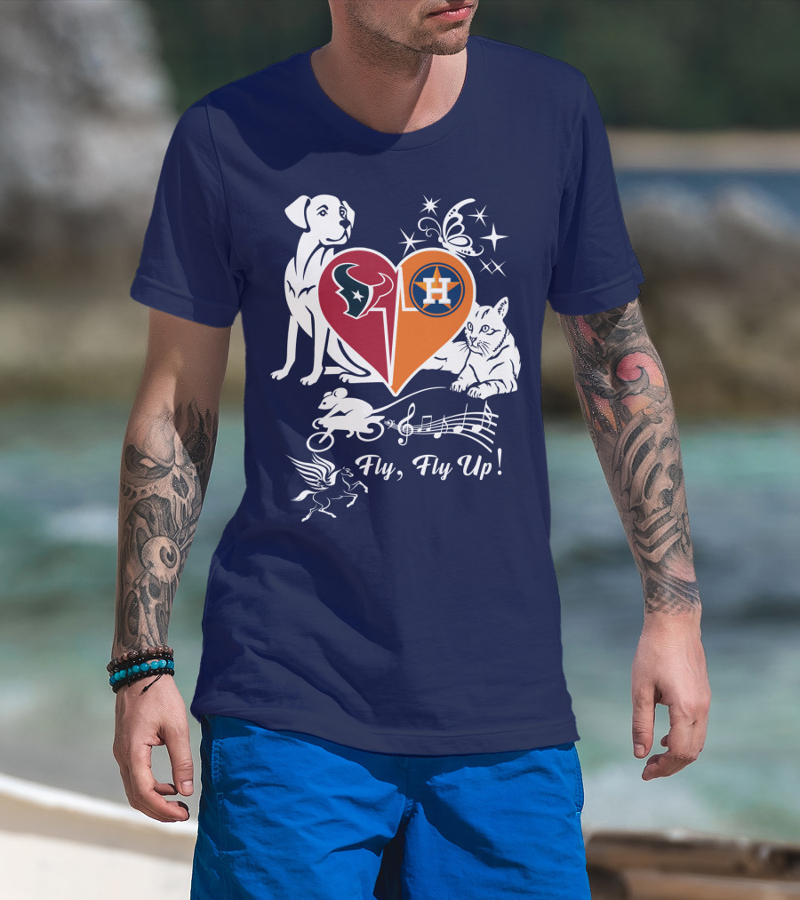 Houston Texans And Astros Love Fly Fly Up T-Shirt