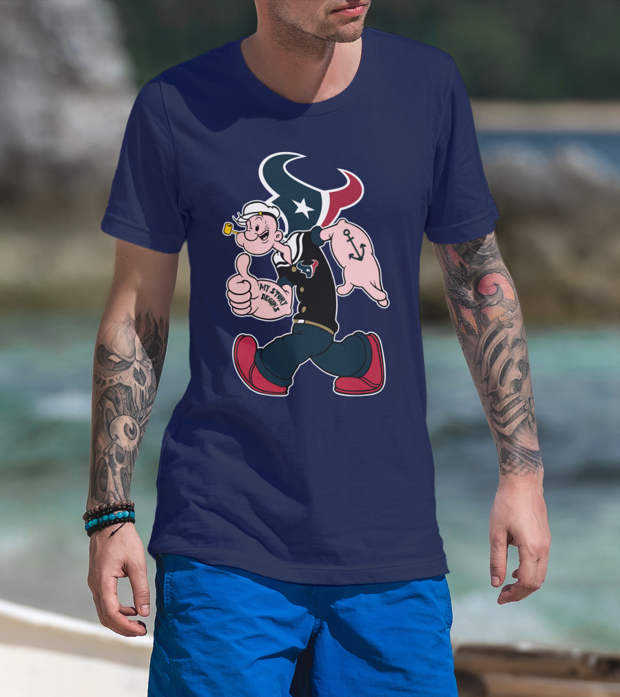 Texans Popeye My Story Begins Anchor T-Shirt