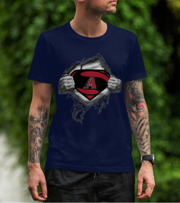 Arizona Diamondbacks Superhero Logo Burst T-Shirt
