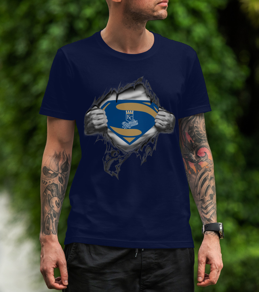 Kansas City Royals Superman Logo Torn T-Shirt