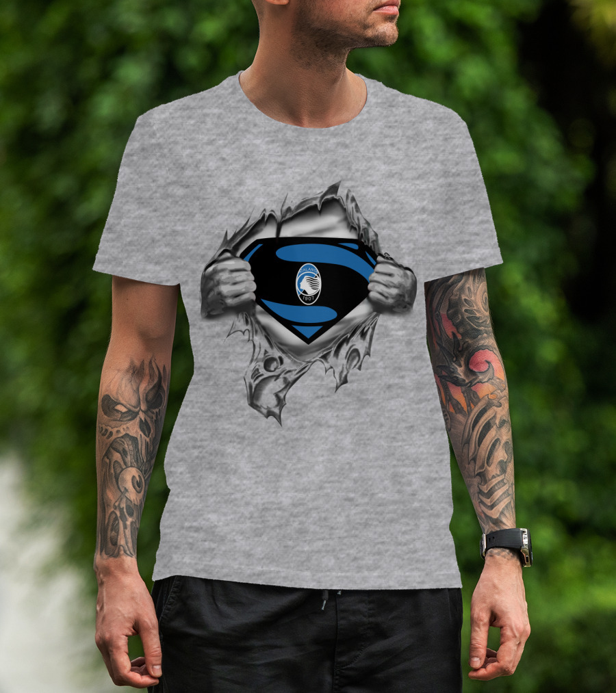 Atalanta 1907 Emblem With Superhero Tear T-Shirt
