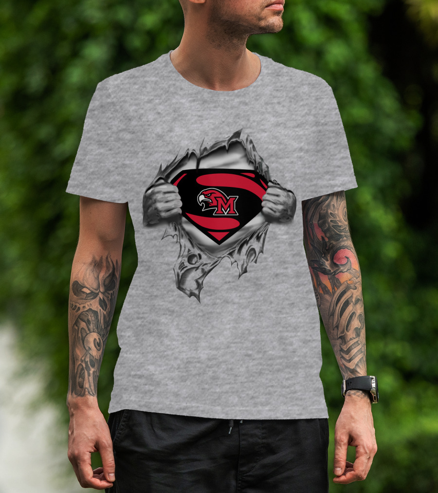 Miami Redhawks Superhero Symbol Torn T-Shirt