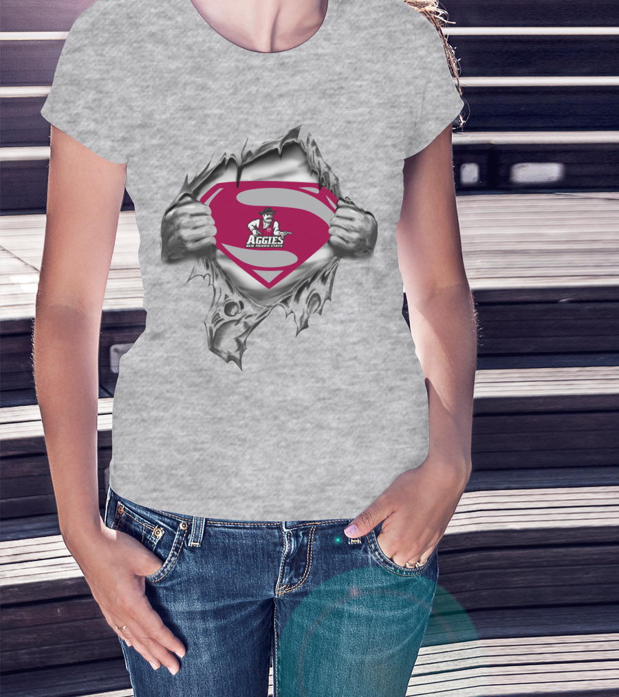 Superman Emblem With New Mexico State Aggies T-Shirt