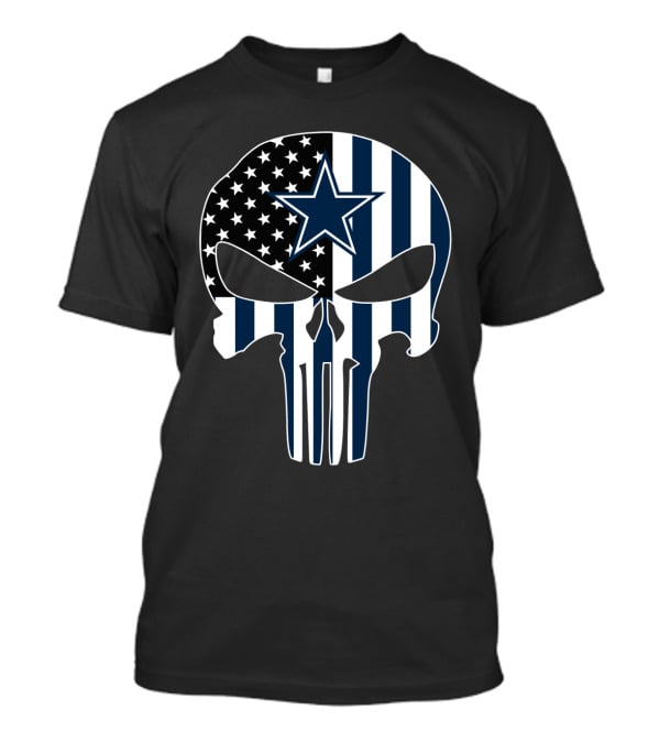 Dallas Cowboys Punisher Skull American Flag T-Shirt