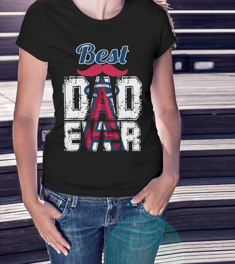 Best Dad Ever Angels Mustache T-Shirt