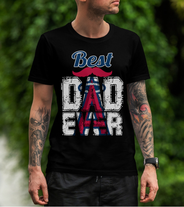 Best Dad Ever Angels Mustache T-Shirt