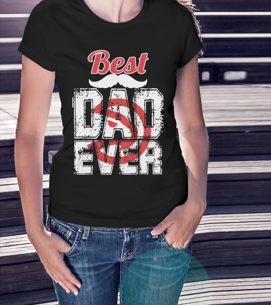 Best Dad Ever Hawks Badge T-Shirt