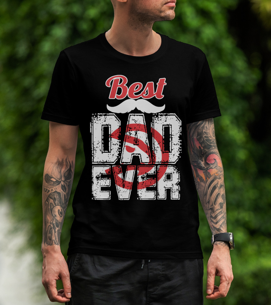 Best Dad Ever Hawks Badge T-Shirt