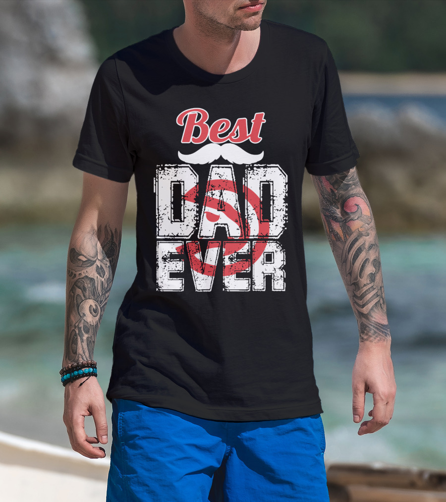 Best Dad Ever Hawks Badge T-Shirt