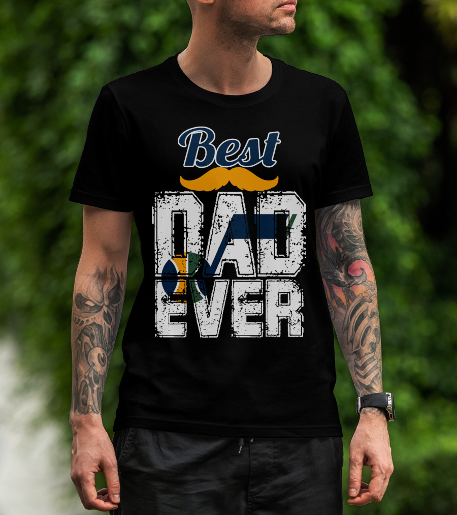 Best Dad Ever Utah Jazz Moustache T-Shirt