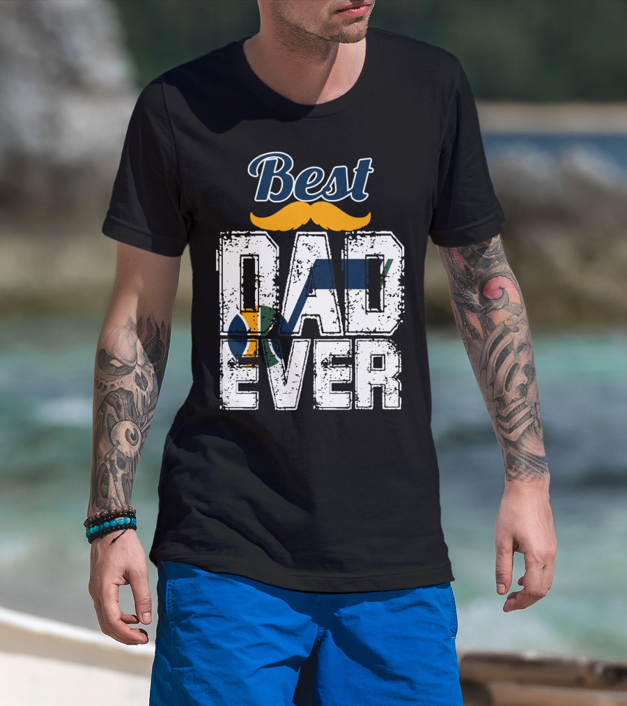 Best Dad Ever Utah Jazz Moustache T-Shirt