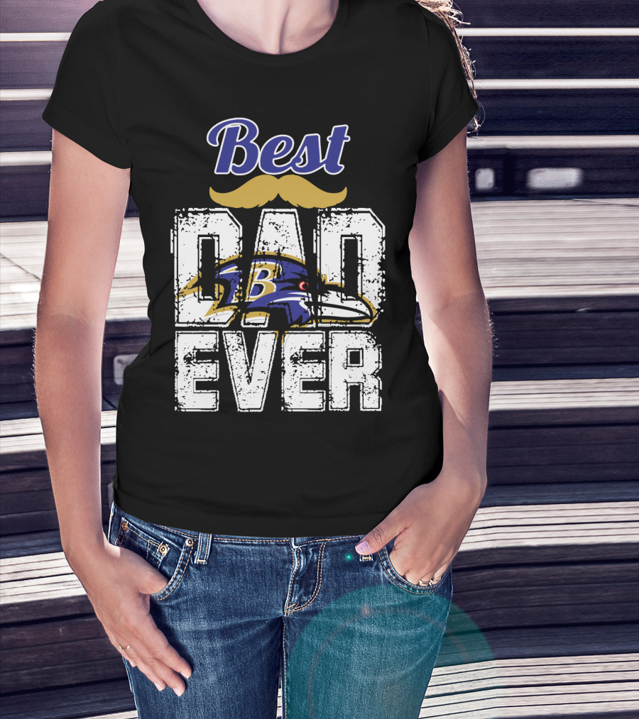 Best Dad Ever Ravens B T-Shirt