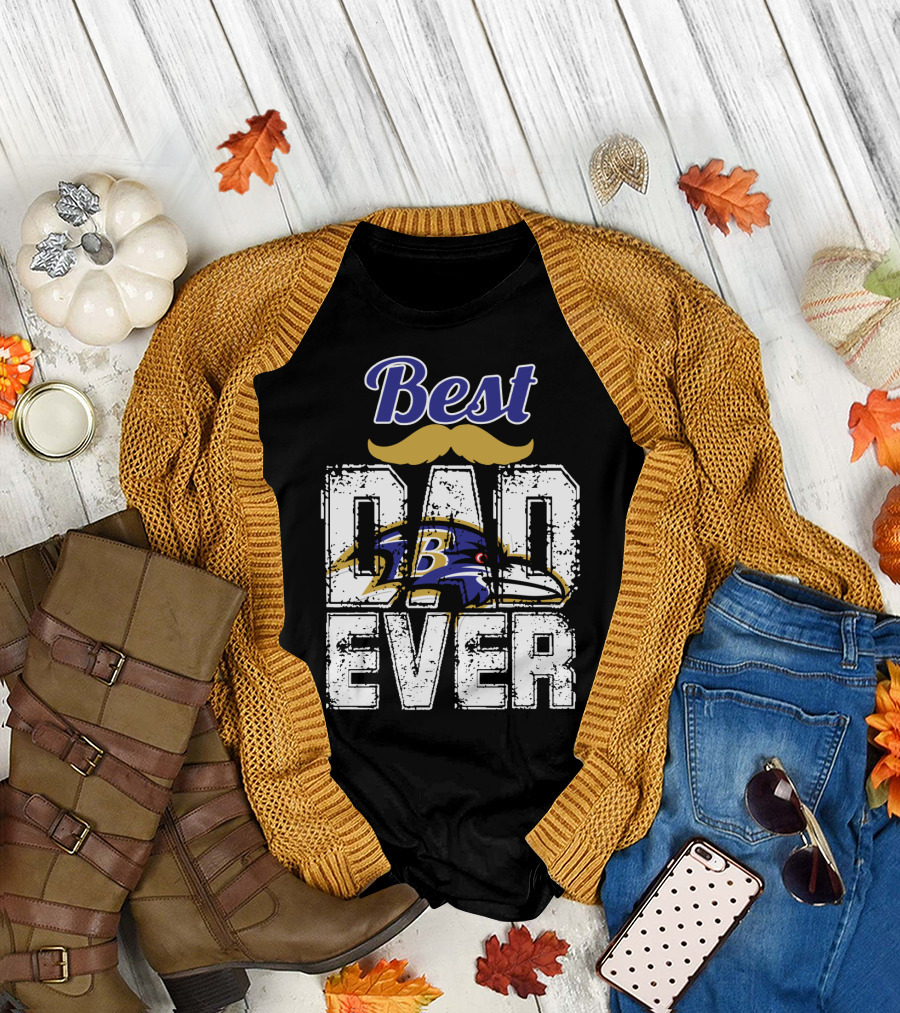 Best Dad Ever Ravens B T-Shirt
