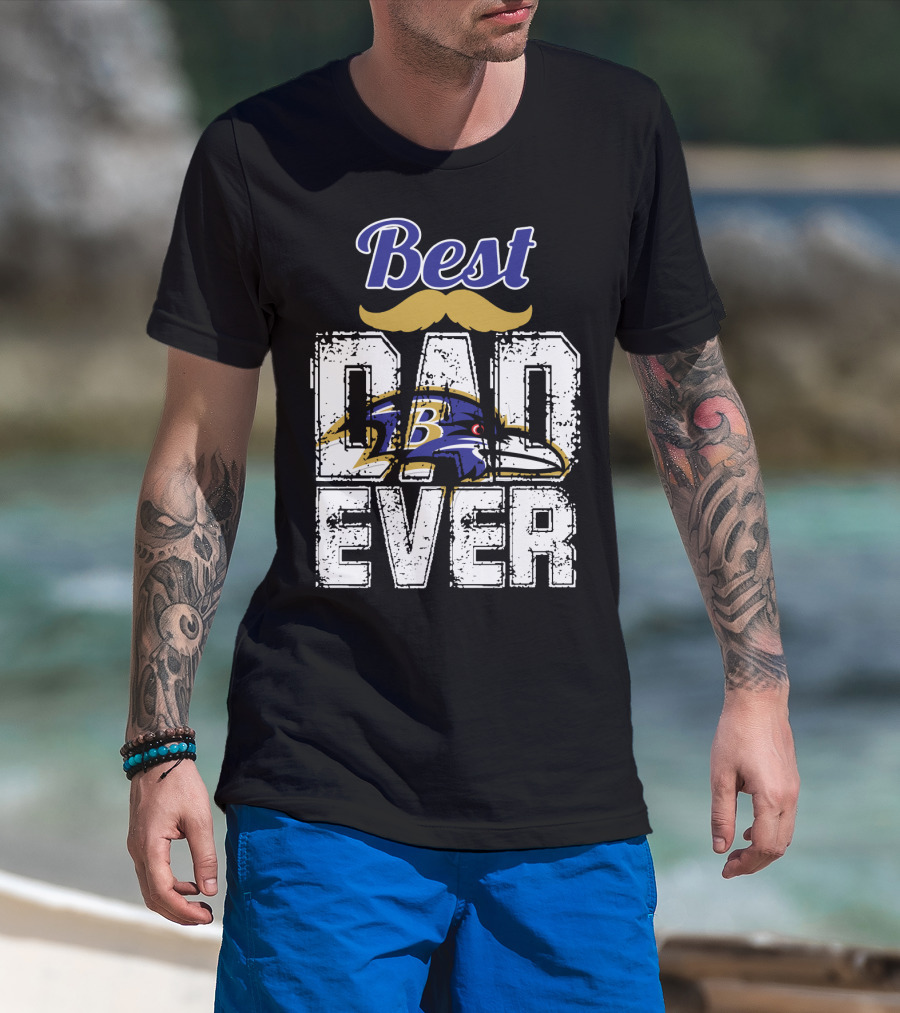 Best Dad Ever Ravens B T-Shirt