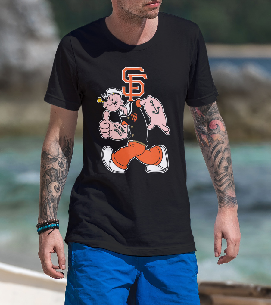 San Francisco Giants Popeye Thumbs Up My Jerry Begins T-Shirt