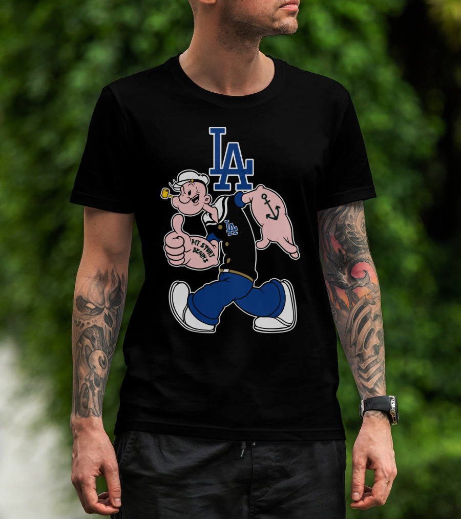 Los Angeles Dodgers Popeye Thumbs Up T-Shirt