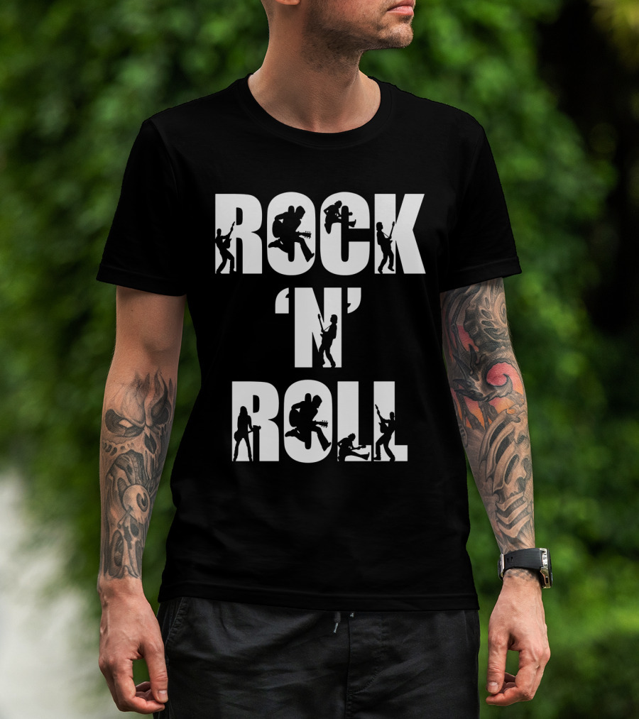 Rock 'N' Roll Guitarist Silhouette Icons T-Shirt