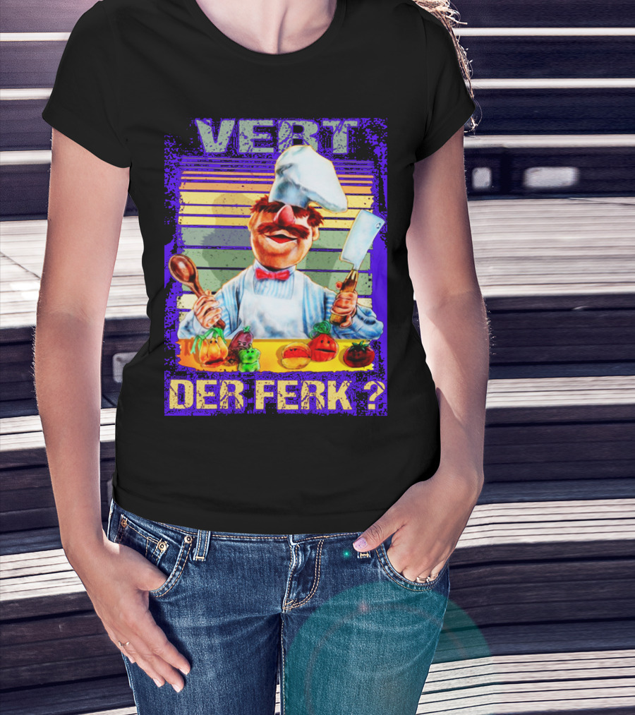 Vert Der Ferk Colorful Chef With Vegetables And Utensils T-Shirt