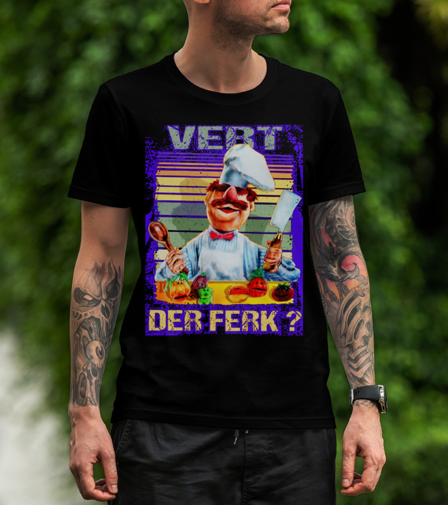 Vert Der Ferk Colorful Chef With Vegetables And Utensils T-Shirt