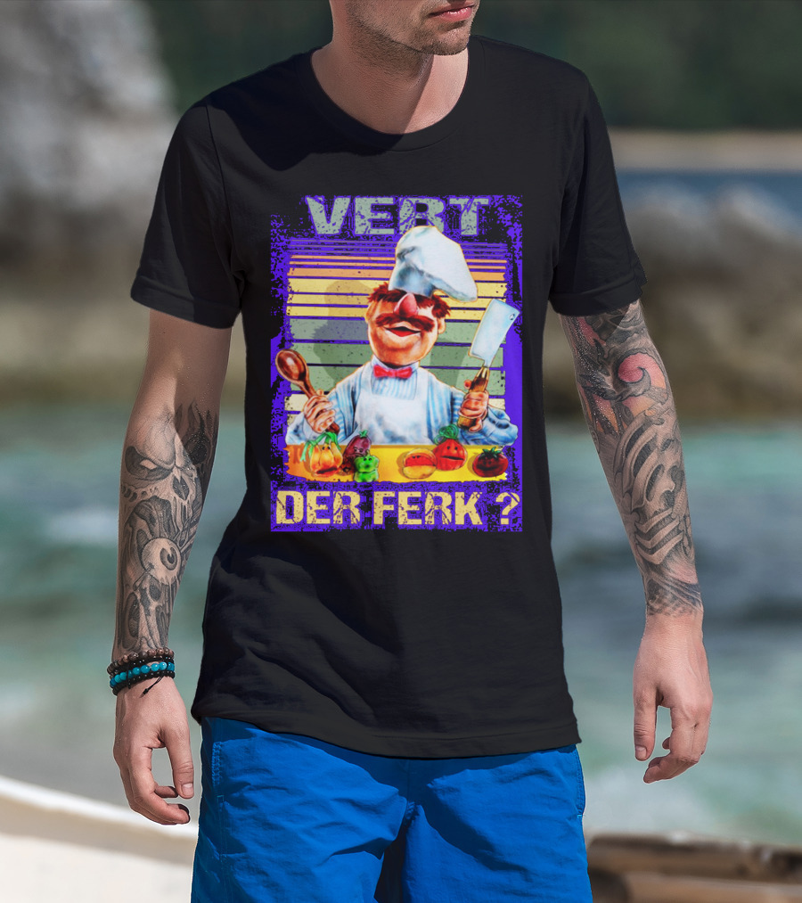 Vert Der Ferk Colorful Chef With Vegetables And Utensils T-Shirt