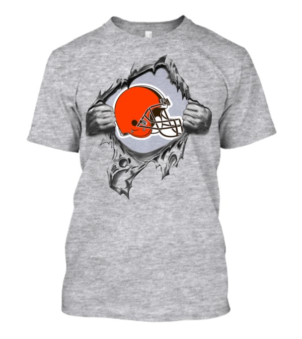 Cleveland Browns Helmet Burst Through T-Shirt