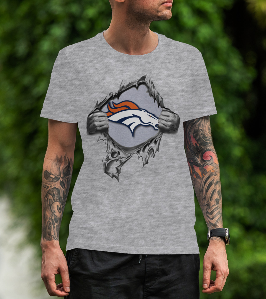 Denver Broncos Ripped Logo Fan T-Shirt