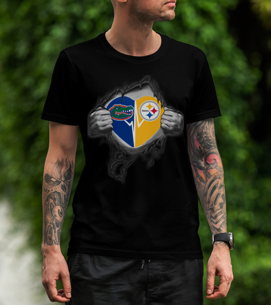Steelers Gators Heart T-Shirt