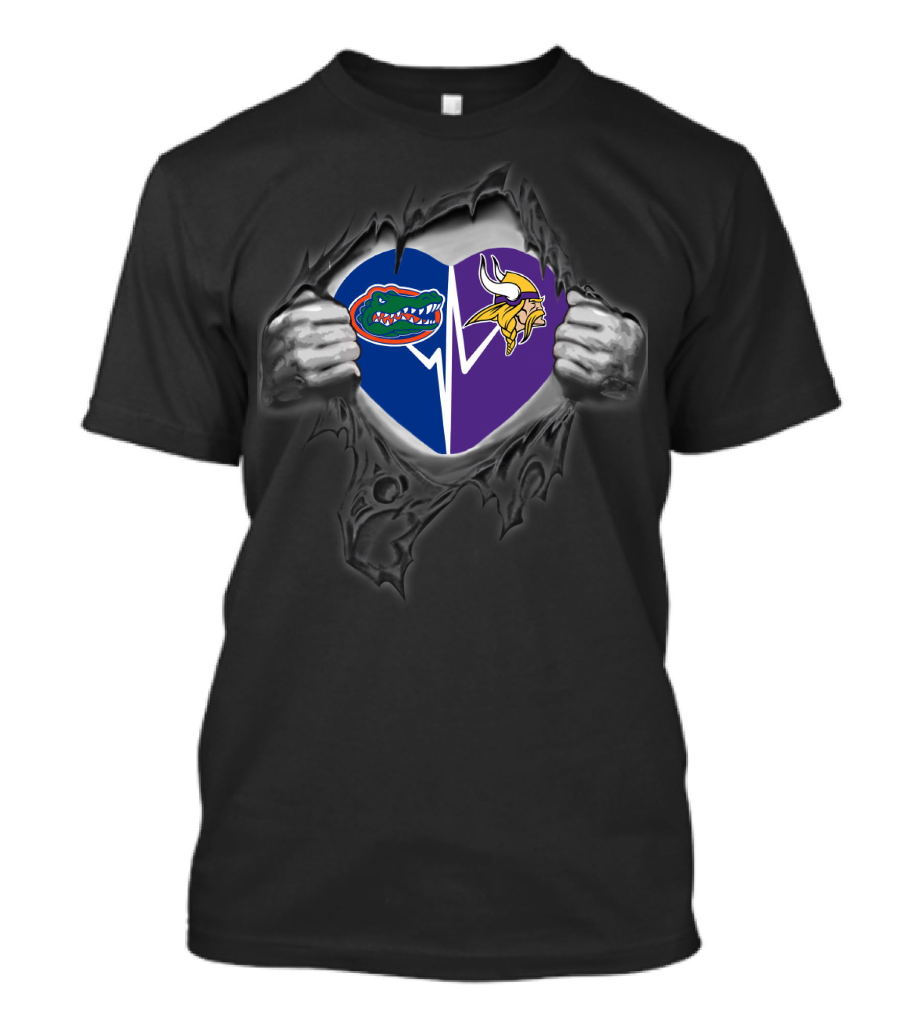 Minnesota Vikings Florida Gators Torn Heart T-Shirt