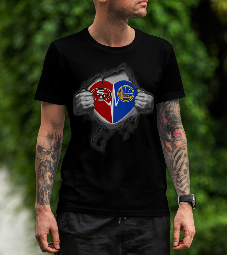 Heart Of San Francisco 49ers Warriors Fan Love T-Shirt