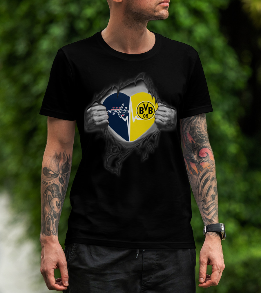 Capitals Heartbeat Bvb 09 Borussia Dortmund Fan T-Shirt