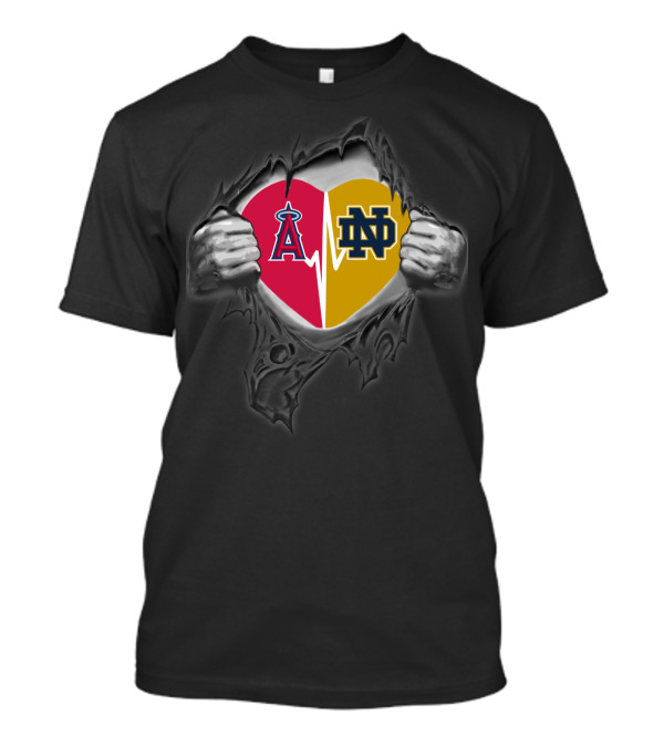 Los Angeles Angels Notre Dame Heart Combination T-Shirt