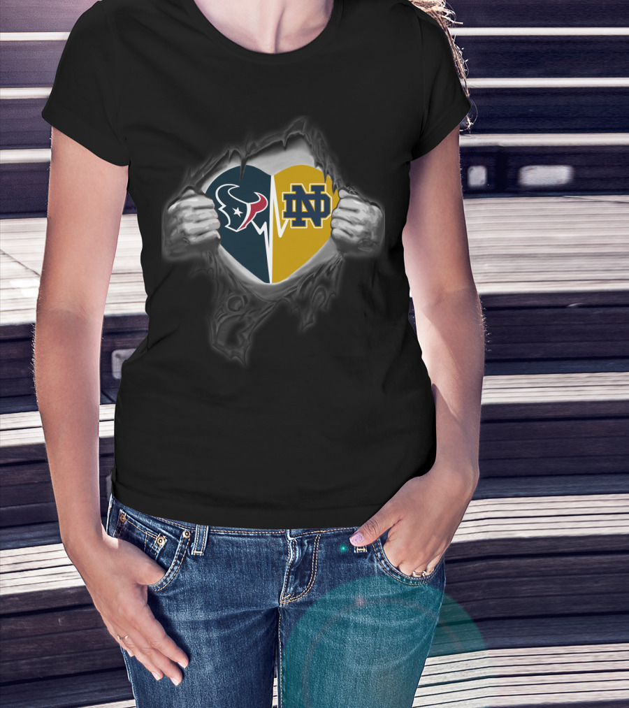 Houston Texans Notre Dame Heart T-Shirt