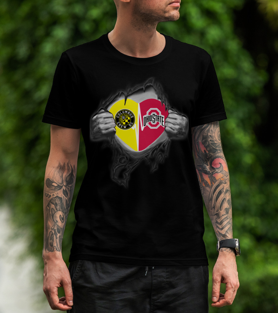 Columbus Crew Sc Ohio State Buckeyes Heart T-Shirt