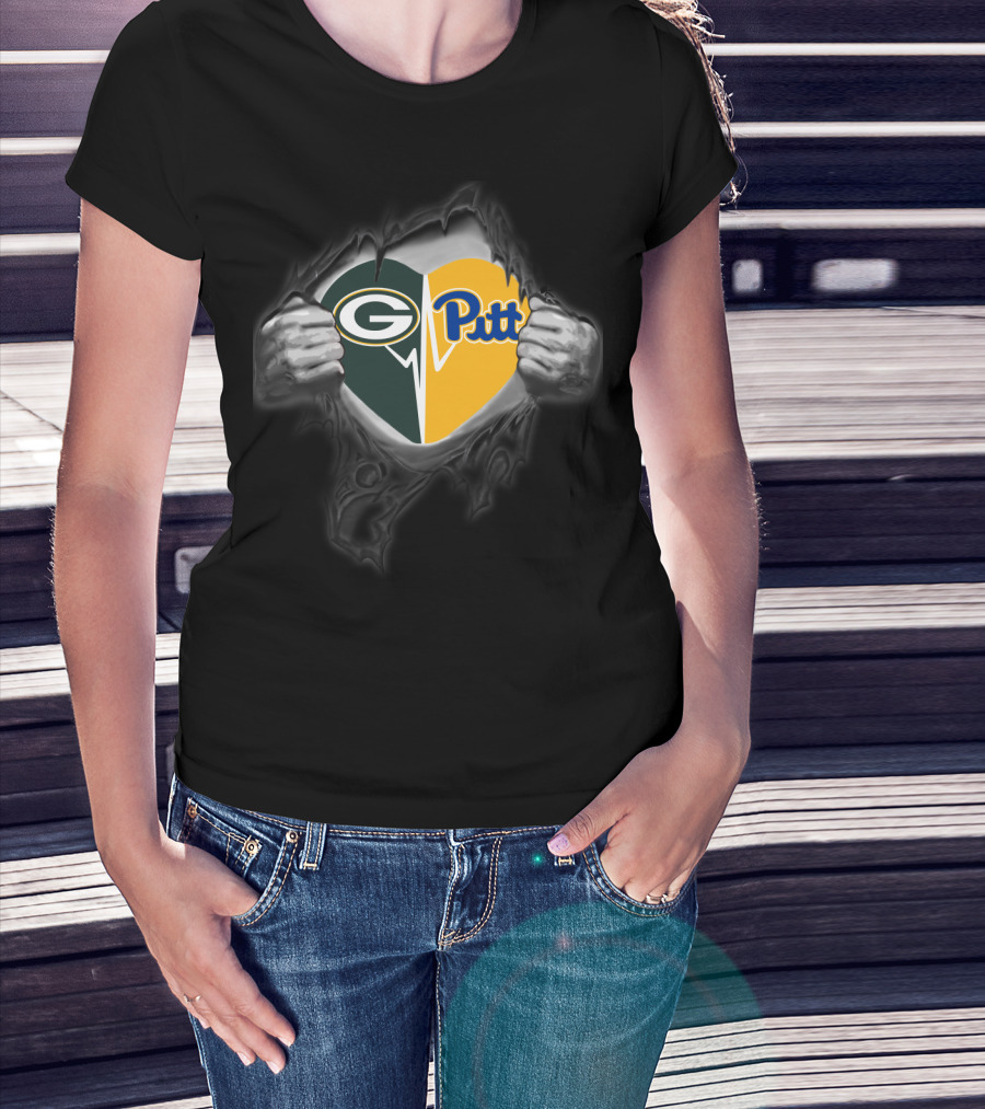 Packers Pitt Heart Tear T-Shirt