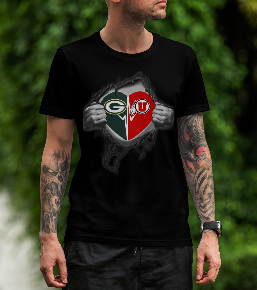 Packers Green Bay Heart Utah Utes Passion T-Shirt