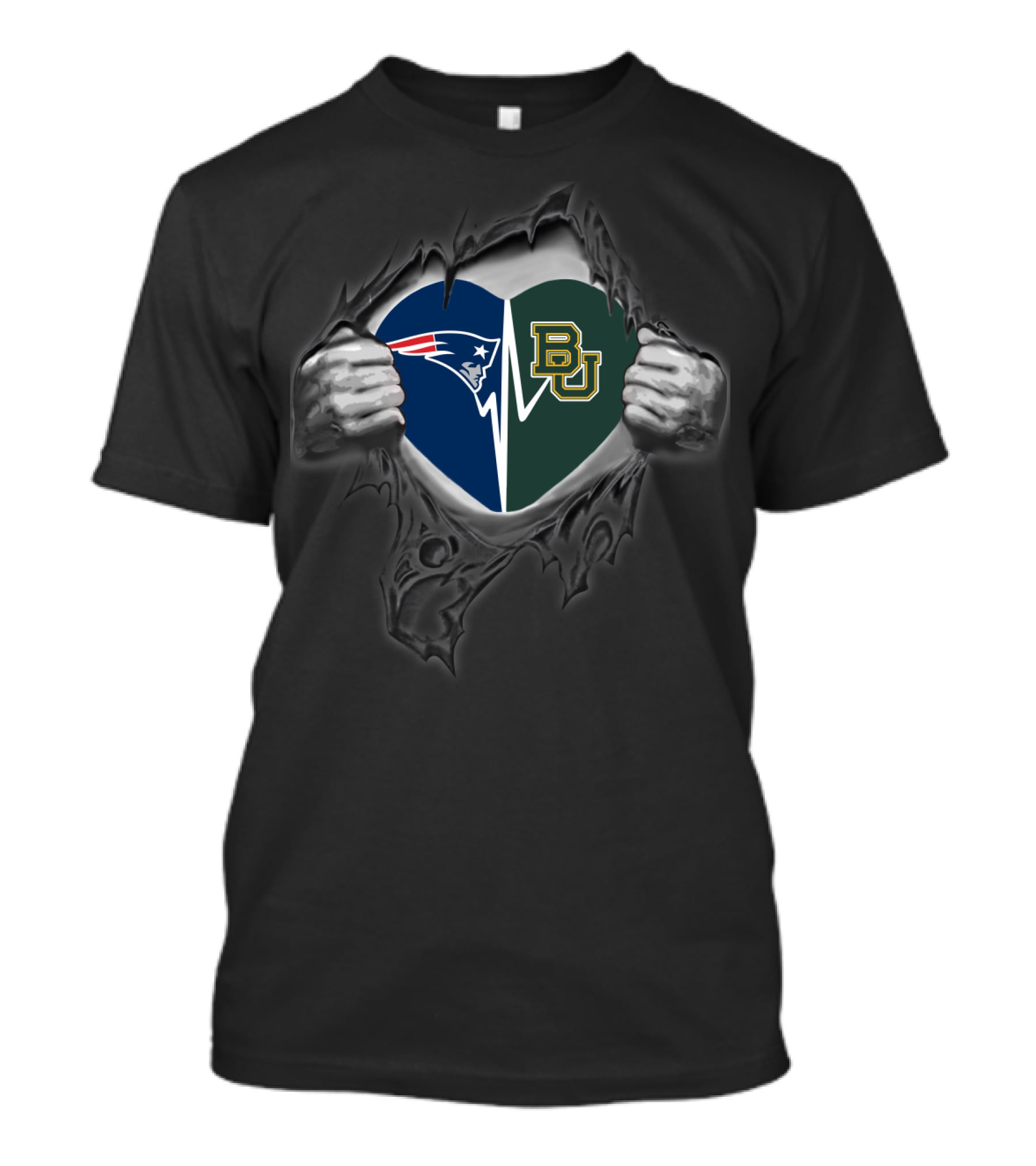 Patriots Heart Baylor Bears Logo Tear T-Shirt