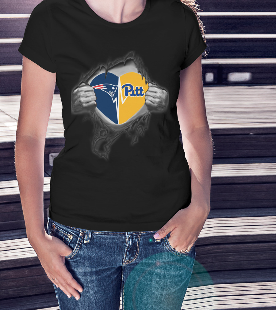 Patriots Heart Pitt Panthers Split T-Shirt