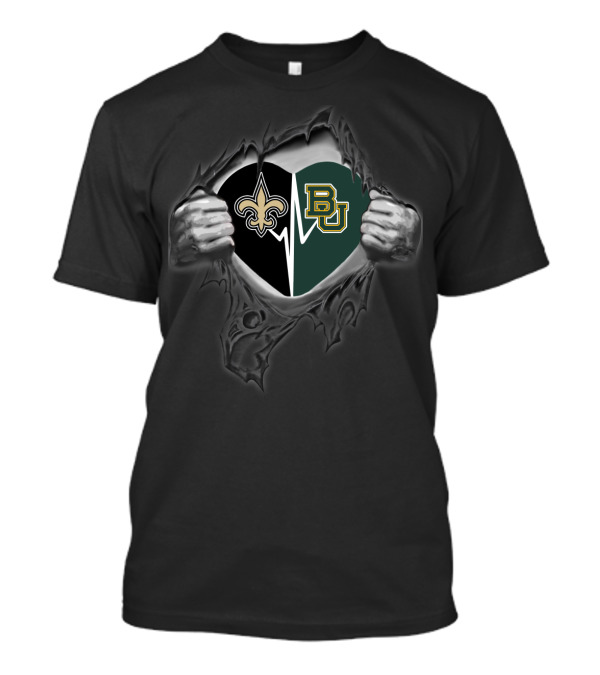 Saints Baylor Bears Heart Torn Open T-Shirt
