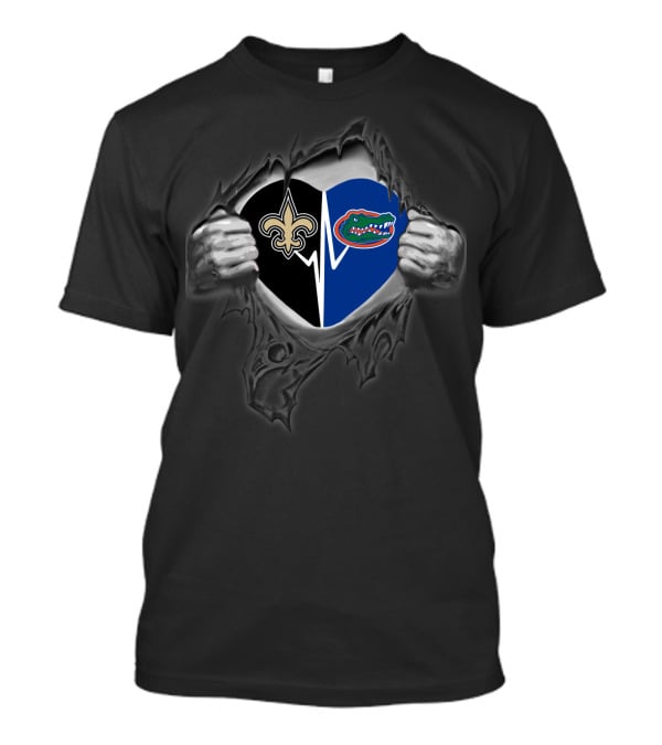 New Orleans Saints Florida Gators Heart T-Shirt