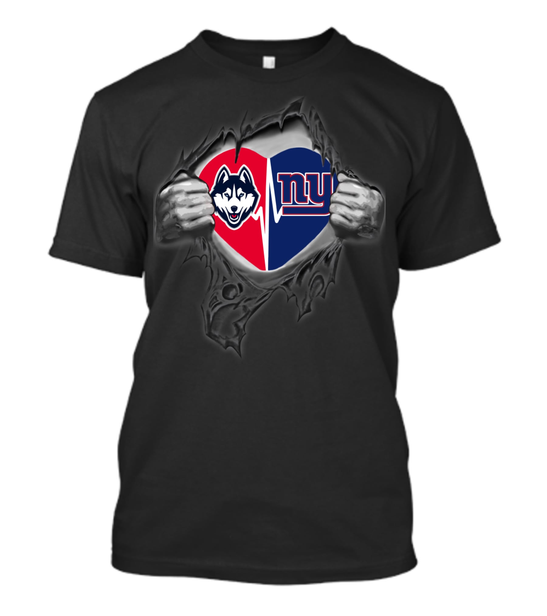 Giants Uconn Huskies Heart Logo Collaboration T-Shirt