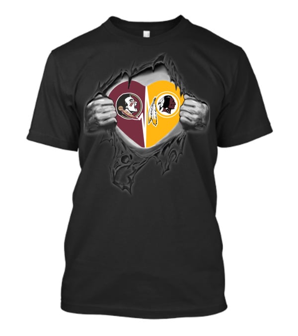 Seminoles Redskins Heart Pull T-Shirt