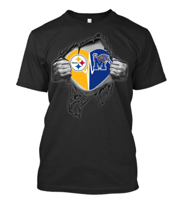 Steelers Heart Memphis Tigers T-Shirt