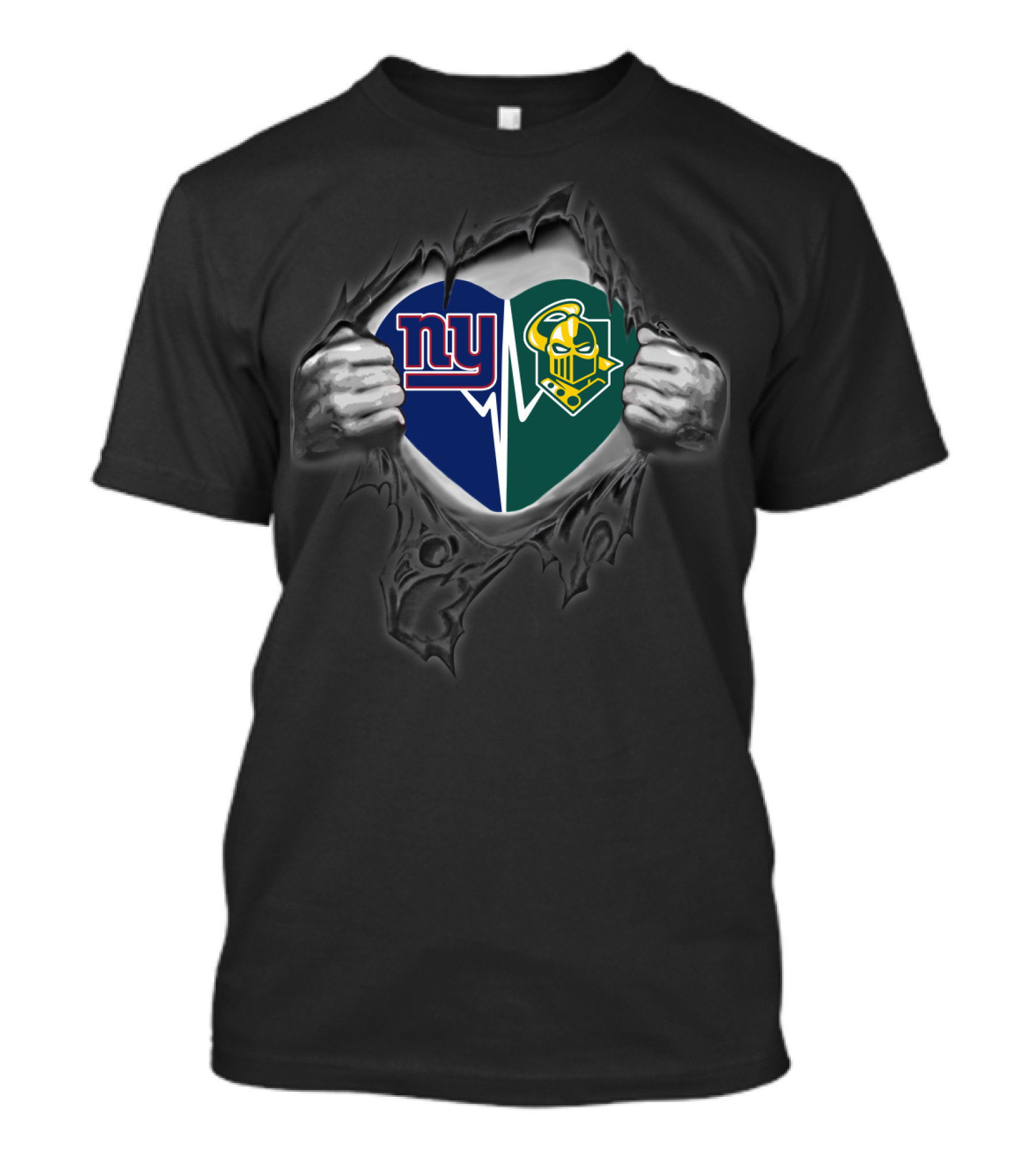 New York Giants Clarkson Golden Knights Heart Logo Fusion T-Shirt