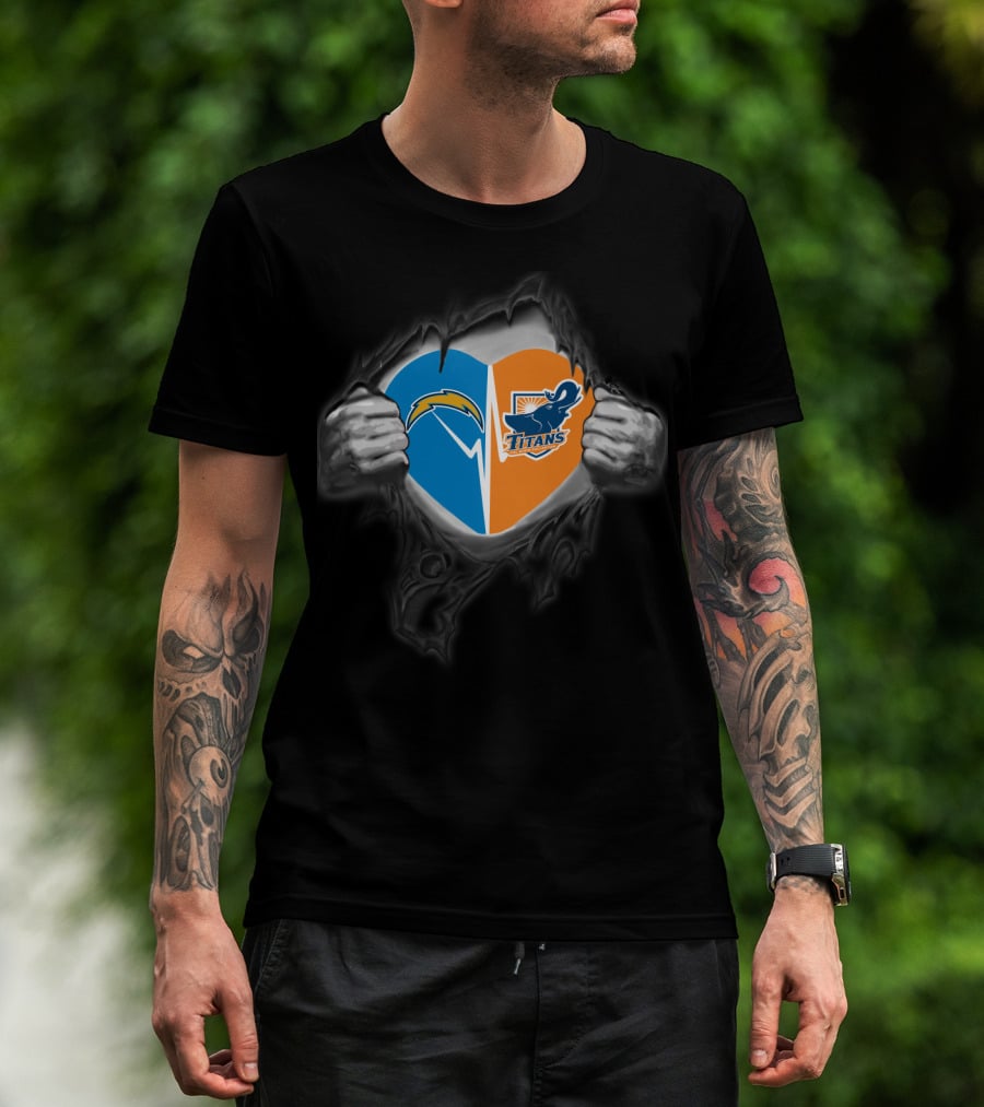 Chargers Titans Heart T-Shirt