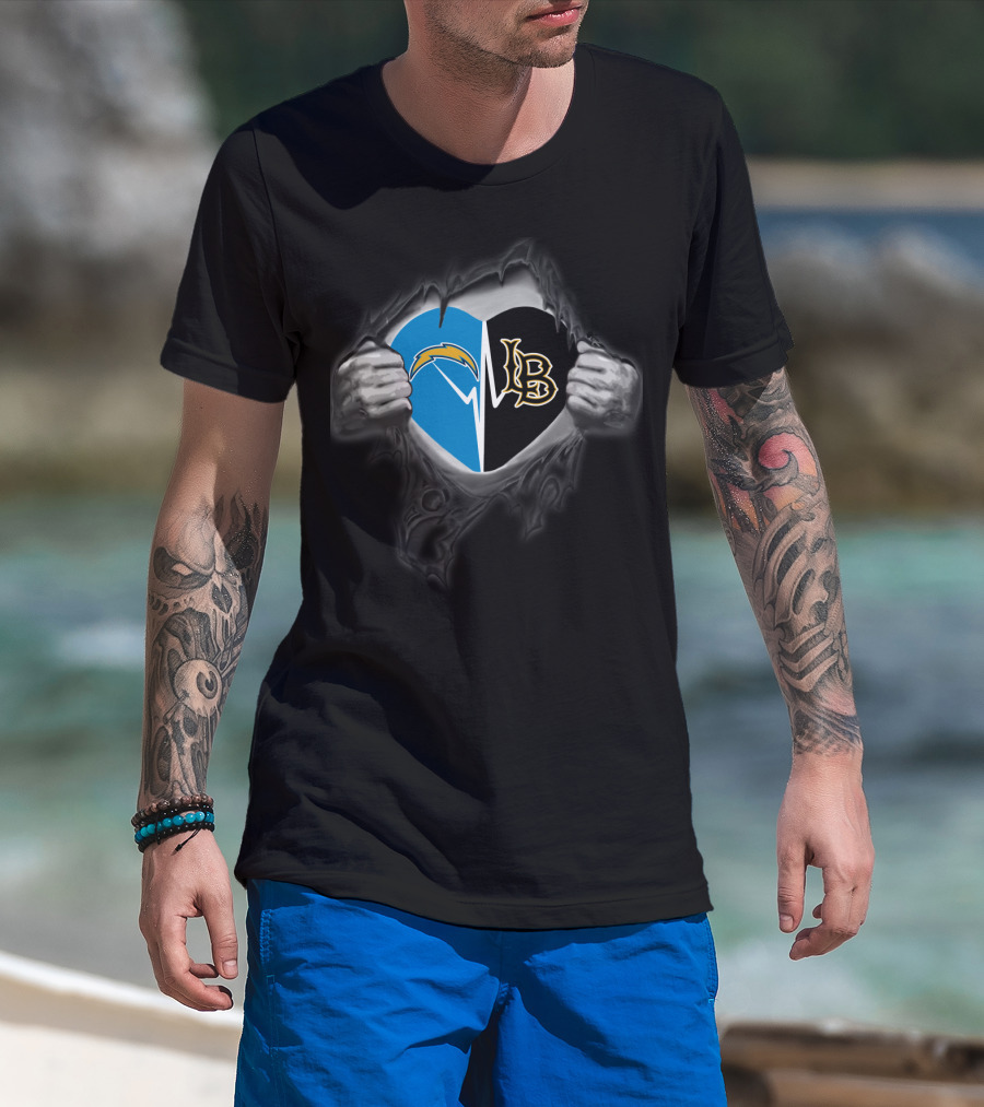 Chargers Long Beach Lb Heart Symbol T-Shirt