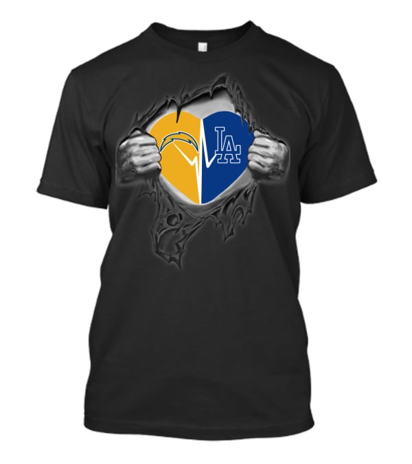 Chargers Los Angeles Dodgers Heart T-Shirt